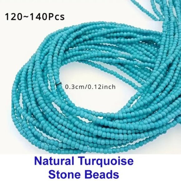 Natural Turquoise Stone Beads  3mm - Picture 1 of 1